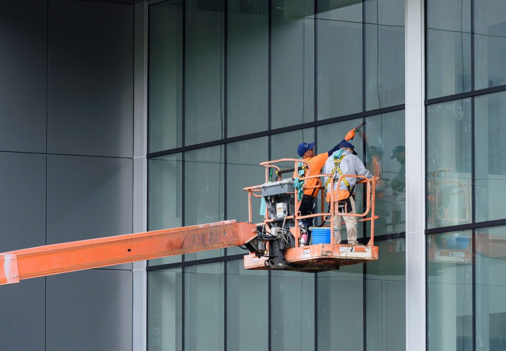 Baureinigung auf einer Baustelle